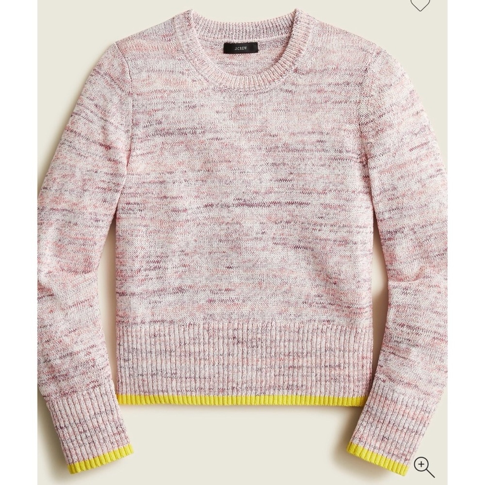 J. Crew Space-Dyed Crewneck Cotton Sweater Tropical Azalea Multi - Size Medium